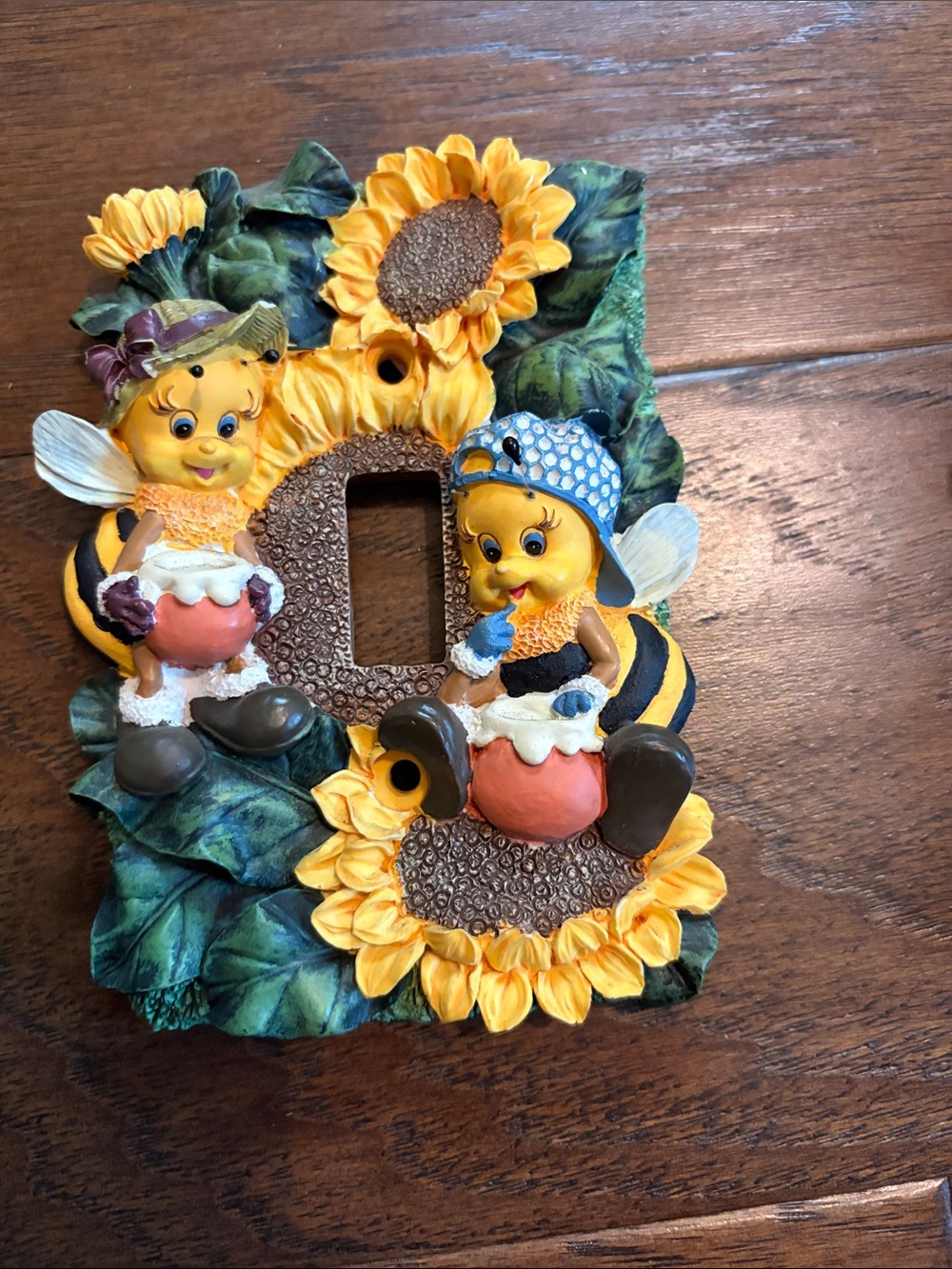 🐝 Bee-autiful Whimsical Sunflower Garden Bee Light Switch Cover - Yellow